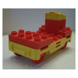 Duplo Train Locomotive Base with Battery Compartment, Yellow Base and Red Wheels / Red