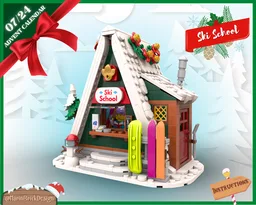 Lego Christmas Ski Shool MOC - Winter Village Advent Calendar Instructions Moc