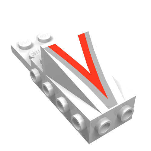 Lego Brick Special, Cockpit Space Nose with Silver and Red V Print
