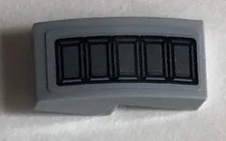 Slope, Curved 2 x 1 x 2/3 with 5 Dark Bluish Gray Rectangles Pattern (Sticker) - Set 76099