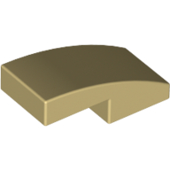 Lego Brick Curved 2 x 1 No Studs [1/2 Bow] / Tan
