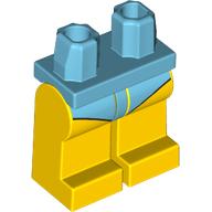Lego Hips and Yellow Legs with Medium Azure Speedo print / Medium Azure