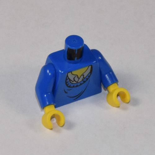 Lego Torso Sweater with Shirt Collar and Yellow Neck Print, Blue Arms, Yellow Hands / Blue