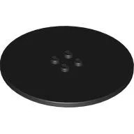 Plate Special Round 8 x 8 with 2 x 2 Center Studs with Groove / Black