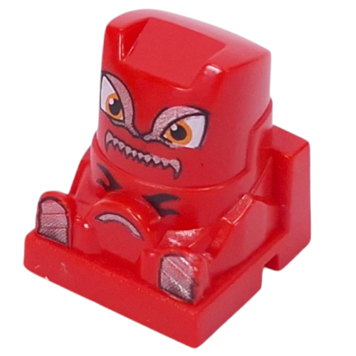 Lego Racer Driver Head, Brick Special 2 x 2 Square, Orange Eyes, Tan Feet, Yellow Steering Wheel (Rip)