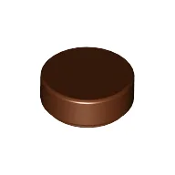 Tile Round 1 x 1 / Reddish Brown