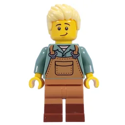 Gardener, Sand Blue Torso, Medium Nougat Apron, Bright Light Yellow Hair