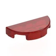 Tile Round 1 x 2 Half Circle / Trans-Red