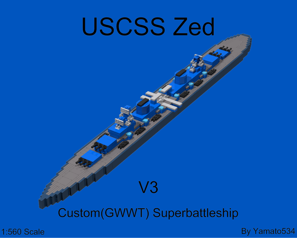 Lego 1:560 Scale Zed class fast Superbattleship(V3)(fictional)