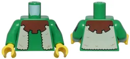 Torso Forestman Reddish Brown Collar and Tan Fur Vest Pattern / Green Arm Left with Patch Pattern / Green Arm Right / Yellow Hands