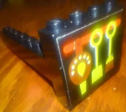 Stickered Assembly 8 x 4 x 3 with Yellow Fireplace Tools, Bellows, Shovel and Brush Pattern (Sticker) - Set 268-1
