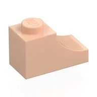 Brick Curved 2 x 1 with Inverted Cutout / Light Nougat