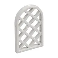 Window 1 x 2 x 2 2/3 Pane Lattice Diamond with Rounded Top / White