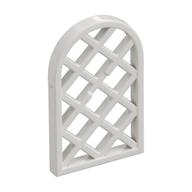 Lego Window 1 x 2 x 2 2/3 Pane Lattice Diamond with Rounded Top / White