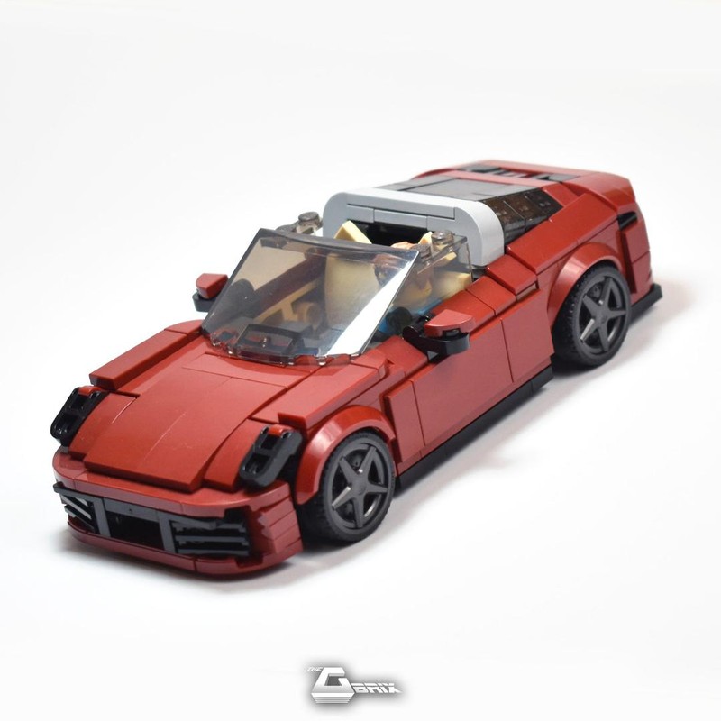 Lego Porsche 911 (992) Targa - Dark Red