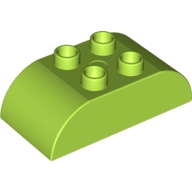 Lego Duplo Brick 2 x 4 Curved Top / Lime
