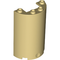 Lego Cylinder Half 2 x 4 x 5 with 1 x 2 cutout / Tan