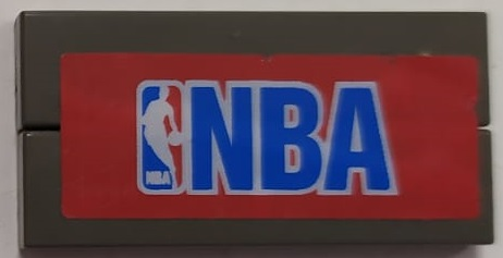 Lego Stickered Assembly 4 x 2 with Blue 'NBA' and Logo on Red Background Pattern (Sticker) - Set 3432