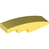 Lego Brick Curved 4 x 1 No Studs [Stud Holder with Symmetric Ridges] / Bright Light Yellow
