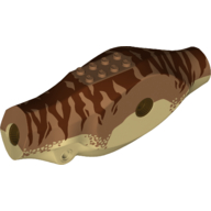 Lego Animal Body Part, Dinosaur, Tyrannosaurus Rex Body with Dark Tan Top, Reddish Brown Pattern print / Tan