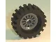 Wheel Spoked 2 x 2 with Pin Hole, with Black Tire 30 x 10.5 Offset Tread (30155 / 2346) / Dark Gray