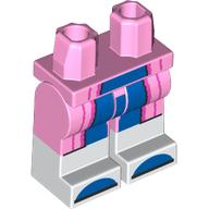 Lego Hips with Bright Pink Legs and White Boots Pattern with Robe Ends, Blue Pants, White Slippers print / Bright Pink
