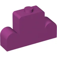 Brick Curved 1 x 4 x 2 Centre Stud Top / Magenta