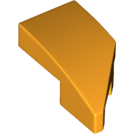 Lego Brick Wedged, Curved 2 x 1 with Stud Notch Left / Bright Light Orange