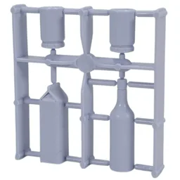 Belville / Scala, Food, Table Containers (Wine, Milk, 2 Jars) [Complete Sprue] / Orange