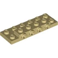 Plate Special 2 x 6 x 2/3 with 4 Studs on Side, 3 Support Walls on Bottom / Tan