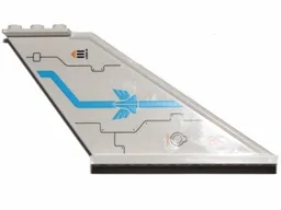 Tail 12 x 2 x 5 with Dark Azure Stripe and Galaxy Squad Logo Pattern Model Right (Sticker) - Set 70701