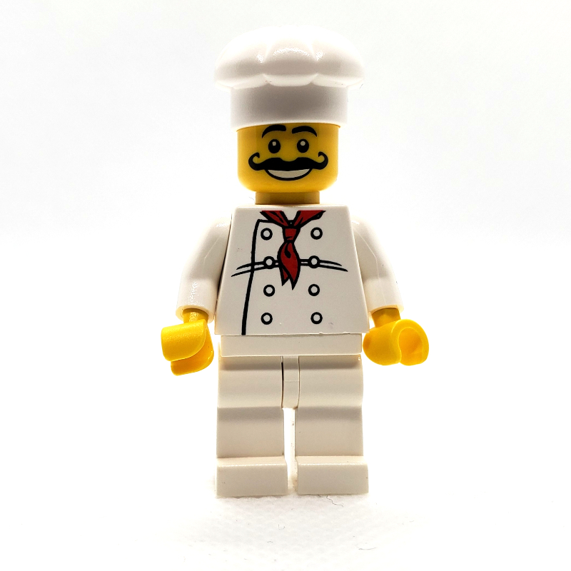 Lego Chef, Red Neckerchief, White Legs, Moustache