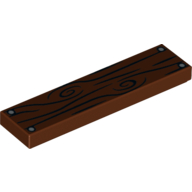 Lego Tile 1 x 4 with Wood Grain and 4 Nails Print