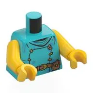 Torso, Stapled Front, Nougat Belt with Pouch Print, Yellow Arms and Hands / Medium Azure