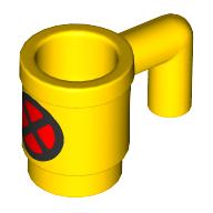 Lego Equipment Cup / Mug with Red X-Men Logo print / Yellow