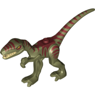 Lego Animal, Dinosaur, Coelophysis / Gallimimus with Dark Red Markings Print