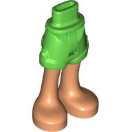Lego Minidoll Hips and Shorts with Nougat Legs print / Bright Green