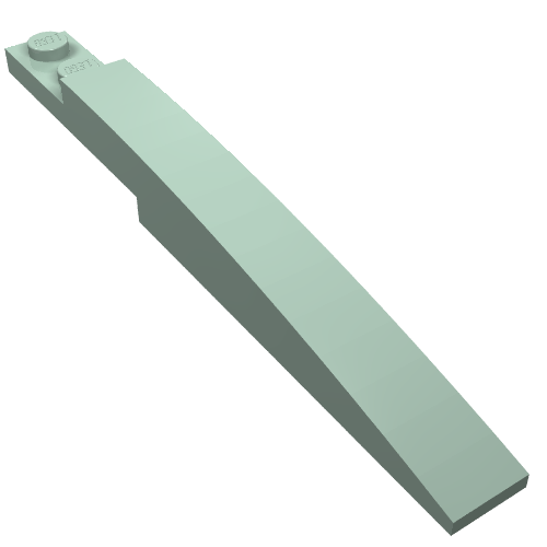 Lego Brick Curved 10 x 1 [Asymmetric Inside Ridges] / Sand Green