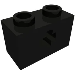 Technic Brick 1 x 2 with Axle Hole Type 2 [X Opening] / Black