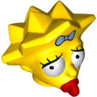 Lego Minifig Head Special, Simpsons, Maggie Simpson - Worried Look / Yellow