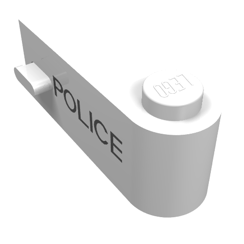 Lego Door 1 x 3 x 1 Right with Thin POLICE Print / White