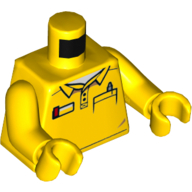 Lego Torso Shirt, Pocket, Pen / LEGO Logo on the Back Print, Yellow Arms and Hands / Yellow