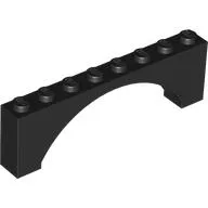 Brick Arch 1 x 8 x 2 Raised / Black