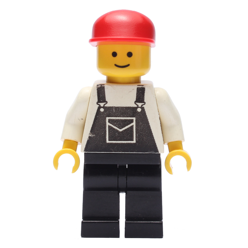 Lego Man, Black Overalls, Red Cap (3626b Head)