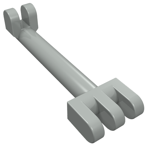 Lego Hinge Bar 2.5L with 2 and 3 Fingers on Ends (Pantograph Shoe Holder) / Light Gray