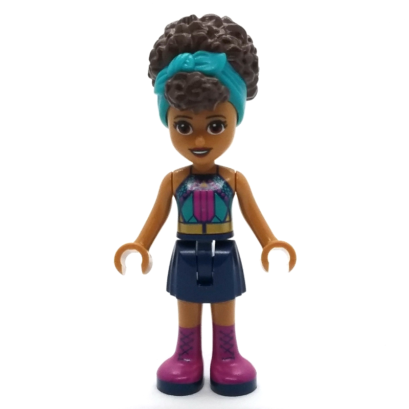 Lego Andrea - Dark Turquoise Top, Dark Blue Skirt, Dark Turquoise Ribbon