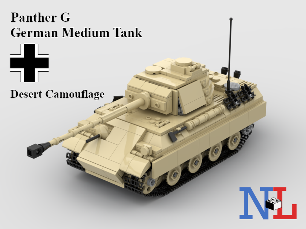 Lego WW2 Panther G German Tank (Desert)