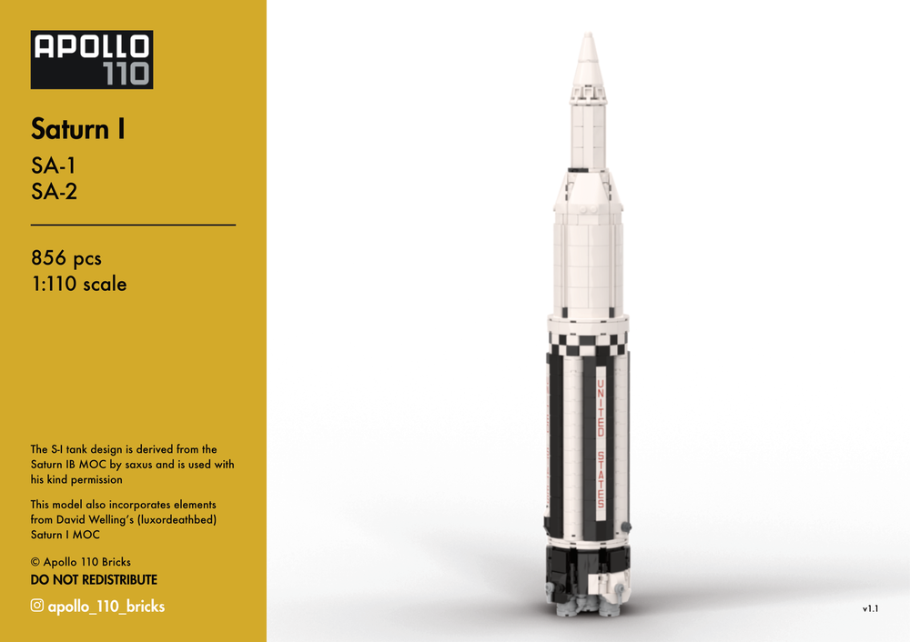 Lego Saturn I – SA-1 / SA-2 [1:110 scale]