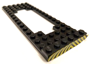 Lego Stickered Assembly 16 x 6 x 2/3 with Black and Yellow Danger Stripes Pattern (Sticker) - Set 4563
