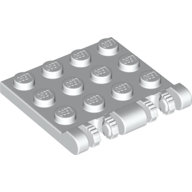 Lego Hinge Plate 3 x 4 Locking Dual 2 Finger, 7 teeth / White